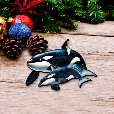 Alaska Whales Wooden Christmas Ornaments – Set of 3 Marine Wildlife Keepsakes – 8091048-S3