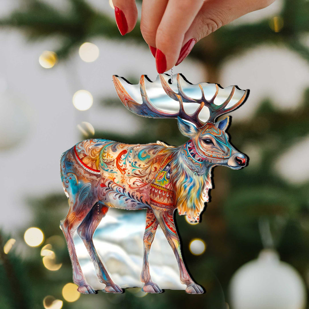 Alaska Reindeer & Moose Wooden Christmas Ornaments – Set of 3 – 8091134-S3