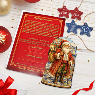 Portuguese Christmas Wooden Ornament Set – Santa, Lisbon & Christmas Tree – Set of 3 – 8091329S3