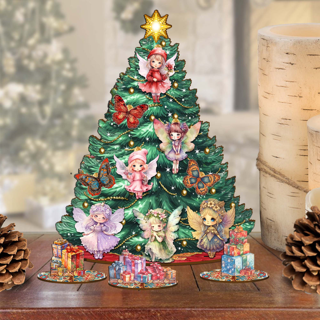 Fairies and Butterflies Christmas Tree Eco Wood Set by G.DeBrekht Christmas Décor - 8091522