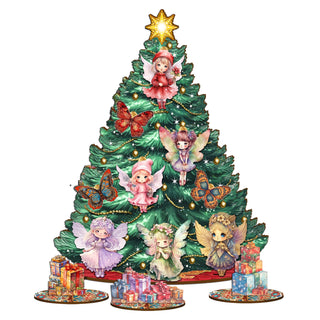 Fairies and Butterflies Christmas Tree Eco Wood Set by G.DeBrekht Christmas Décor - 8091522
