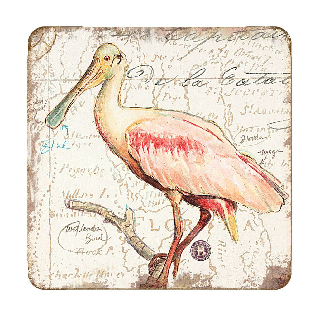 Bird Wooden Cork Coasters Gift Set of 4 by Nature Wonders - Nature Wildlife Decor - 8198624C-S4