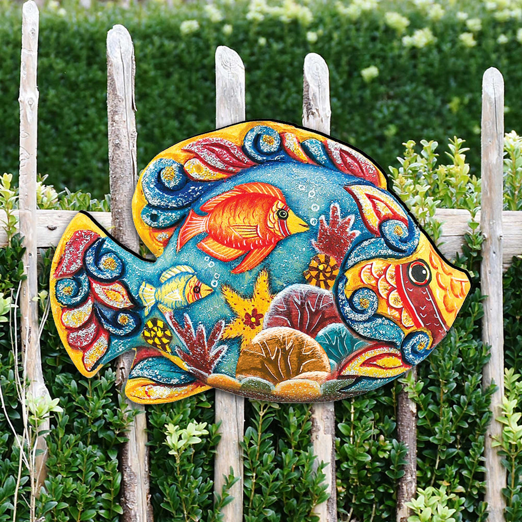 Tropical Fish Beach House Door Decor by G. DeBrekht - Coastal Holiday Decor - 8126121H