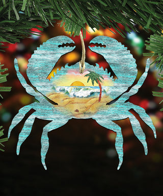 Coastal Wooden Ornaments-Starfish,Jellyfish,Crab-Set of 3 by G. DeBrekht - Coastal Holiday Décor - 8100046S3