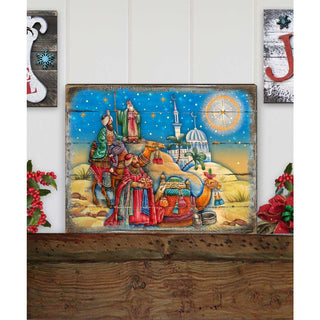 Three Kings Nativity Wooden Wall Art by G. DeBrekht - Nativity Holiday Decor - 8173853B