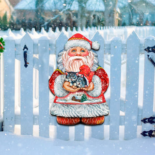 Kitten Holiday Santa Christmas Door Decor by G. DeBrekht - Christmas Decor - 8117808H