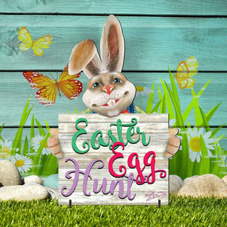 Easter Egg Hunt Bunny Yard Sign by G. DeBrekht - Easter Spring Decor - 8154423-2F