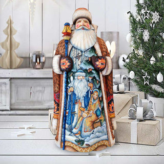 Father Frost Santa Hand-Painted WOODCARVED Masterpiece by G. DeBrekht - Christmas Decor - 215627