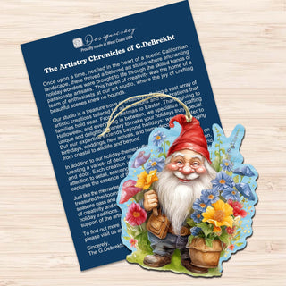 Garden Gnomes Decorative Eco Wood Ornaments Set of 3 by G. Debrekht - Spring Easter Decor - 8091030-S3