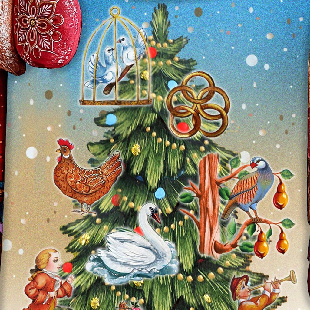 12 Days of Christmas Celebration Santa Hand-Painted Wood-Carved Masterpiece by G. Debrekht - Christmas Decor - 215863