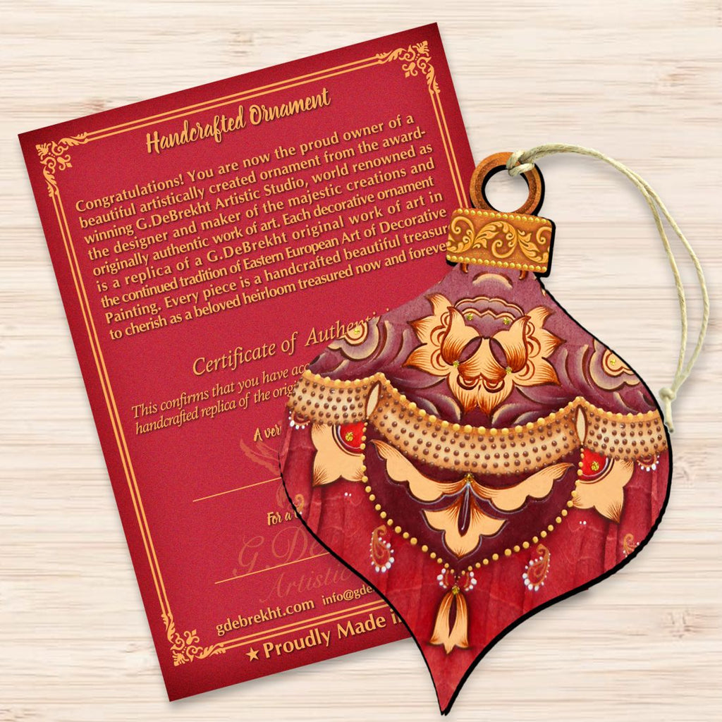 Red Round Ball Wooden Ornaments by G. DeBrekht - Christmas Decor - 8193148