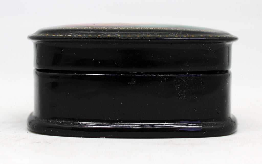 Handpainted One-of-a-Kind Papier Mache Lacquered Miniature Box 2.25 x 3 x 1