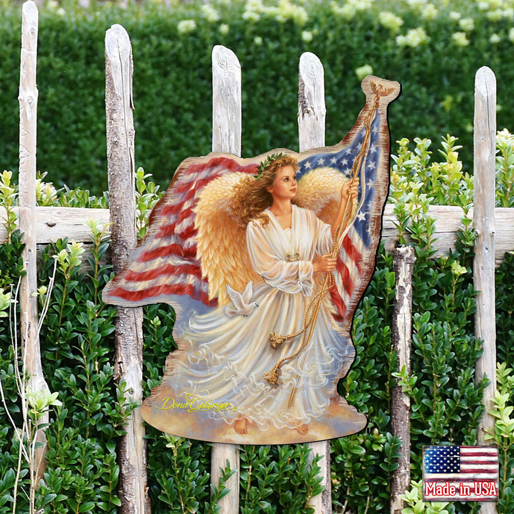 American Freedom Angel Holiday Door Decor by D. Gelsinger - American Christmas Decor - 8461021H-0107