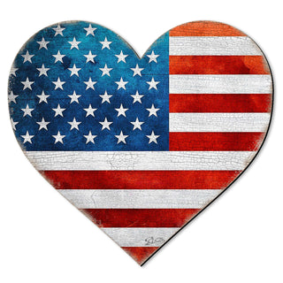 Patriotic Heart Decorative Holiday Door Decor - American Christmas Decor - 8187130-2H