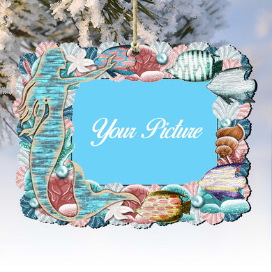 The Princess of the Sea Mermaid Ornament Picture Frame Ornament for Photo by G. Debrekht - 8198514-3PF