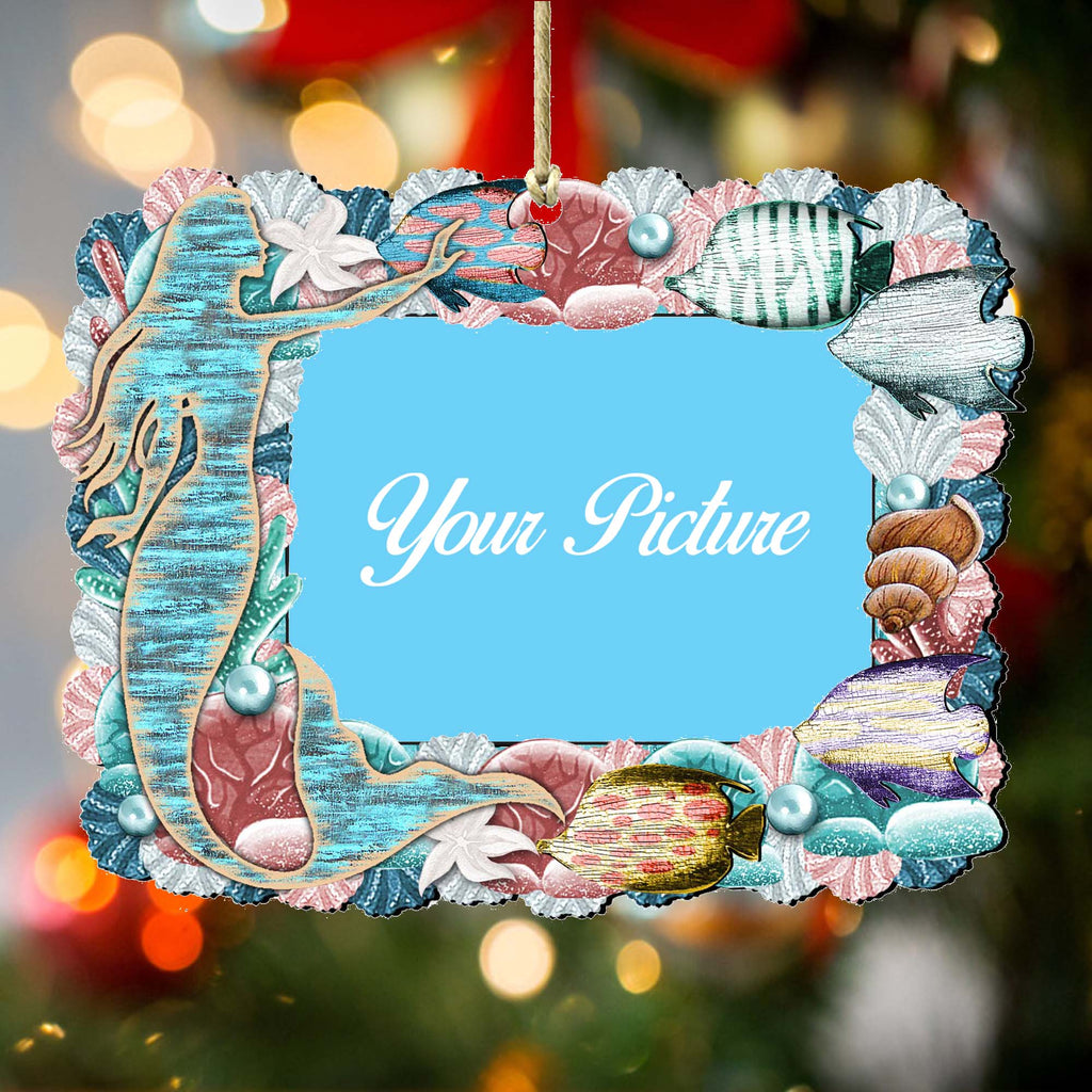 The Princess of the Sea Mermaid Ornament Picture Frame Ornament for Photo by G. Debrekht - 8198514-3PF