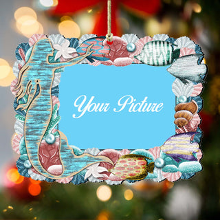 The Princess of the Sea Mermaid Ornament Picture Frame Ornament for Photo by G. Debrekht - 8198514-3PF