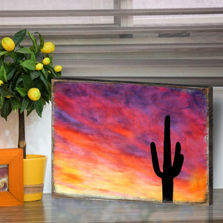 Cactus Art Wooden Wall Art by Nature Wonders - Nature Wildlife Decor - 95241B