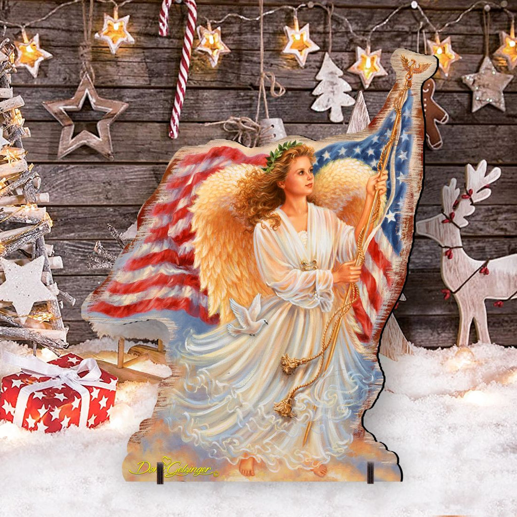 American Christmas Decor by D Gelsinger - Freedom Angel Holiday Outdoor Decor - 8461021F-0107