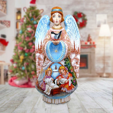 Celestial Butterfly Angel Hand-Painted WOODCARVED Masterpiece by G. DeBrekht - Nativity Holiday Decor - 251151