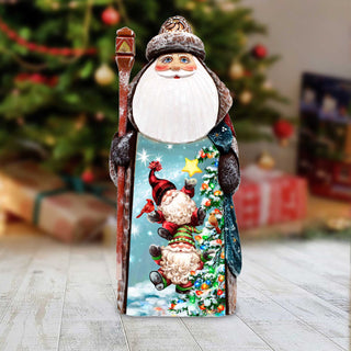 Christmas Tree Dwarfs Santa Hand-Painted WOODCARVED Masterpiece Figurine by G. DeBrekht - Nativity Holiday Décor - 8201016-DG