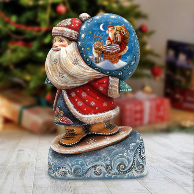 Santa's Arrival Hand-Painted WOODCARVED Masterpiece Figurine D. Gelsinger - Christmas Décor - 8204013-DG *** PRE-ORDER - Handmade Just for You! ***