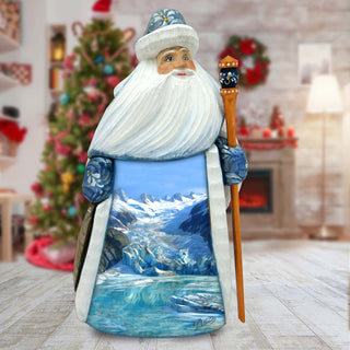 Majesty of the Glaciers Santa Hand-Painted WOODCARVED Masterpiece by G. DeBrekht - Wildlife Holiday Décor - 8214884