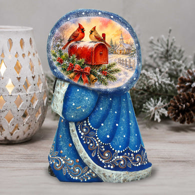 Christmas Cardinal Mailbox Hand-Painted WOODCARVED Masterpiece by G. DeBrekht - Christmas Décor - 8215569