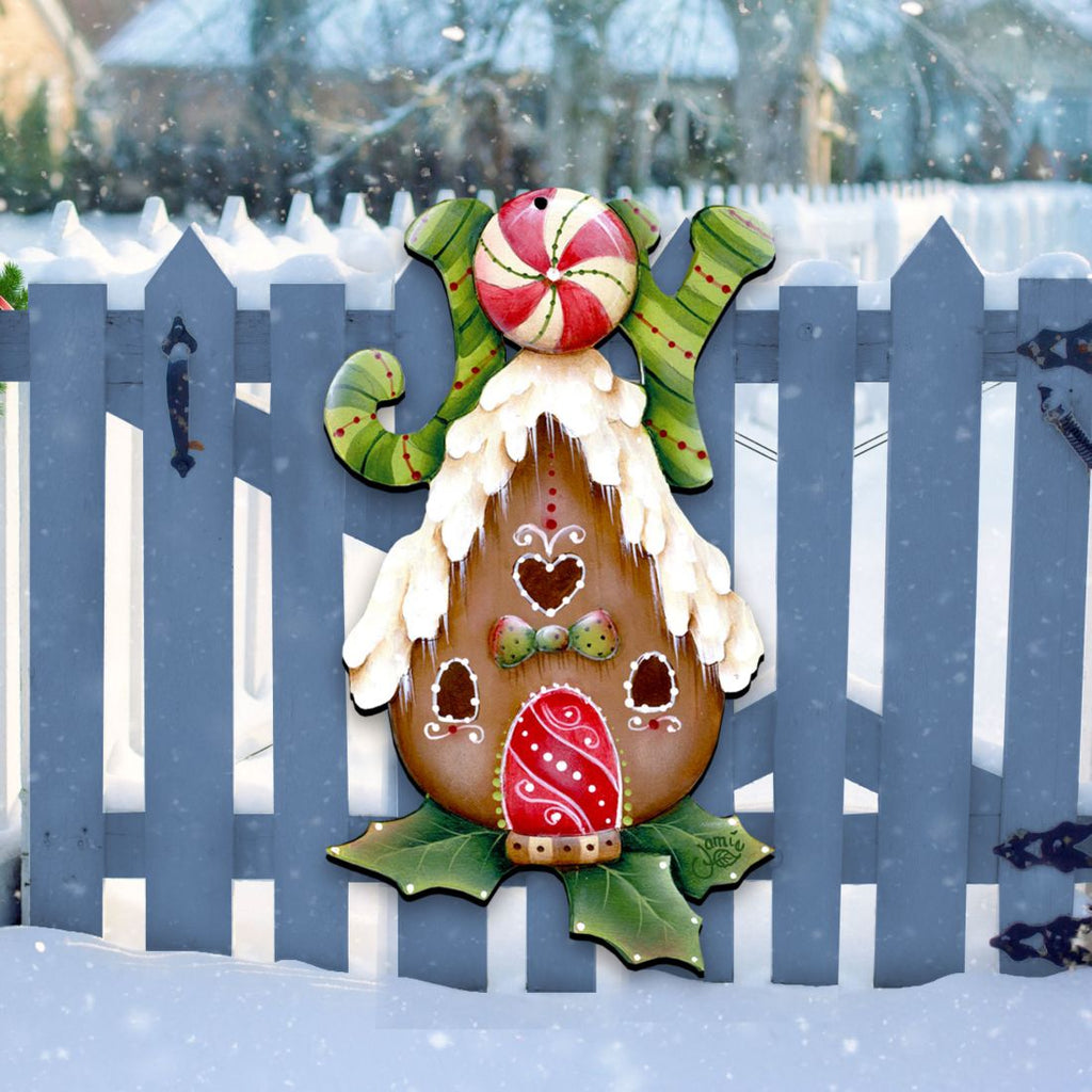 Joy Gingerbread House Door Decor by Jamie Mills-Price - Christmas Decor - 8457507H