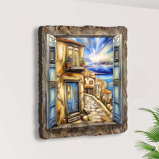 Coastal Town Window View Wall Art by G. DeBrekht Coastal Decor - 8492102W