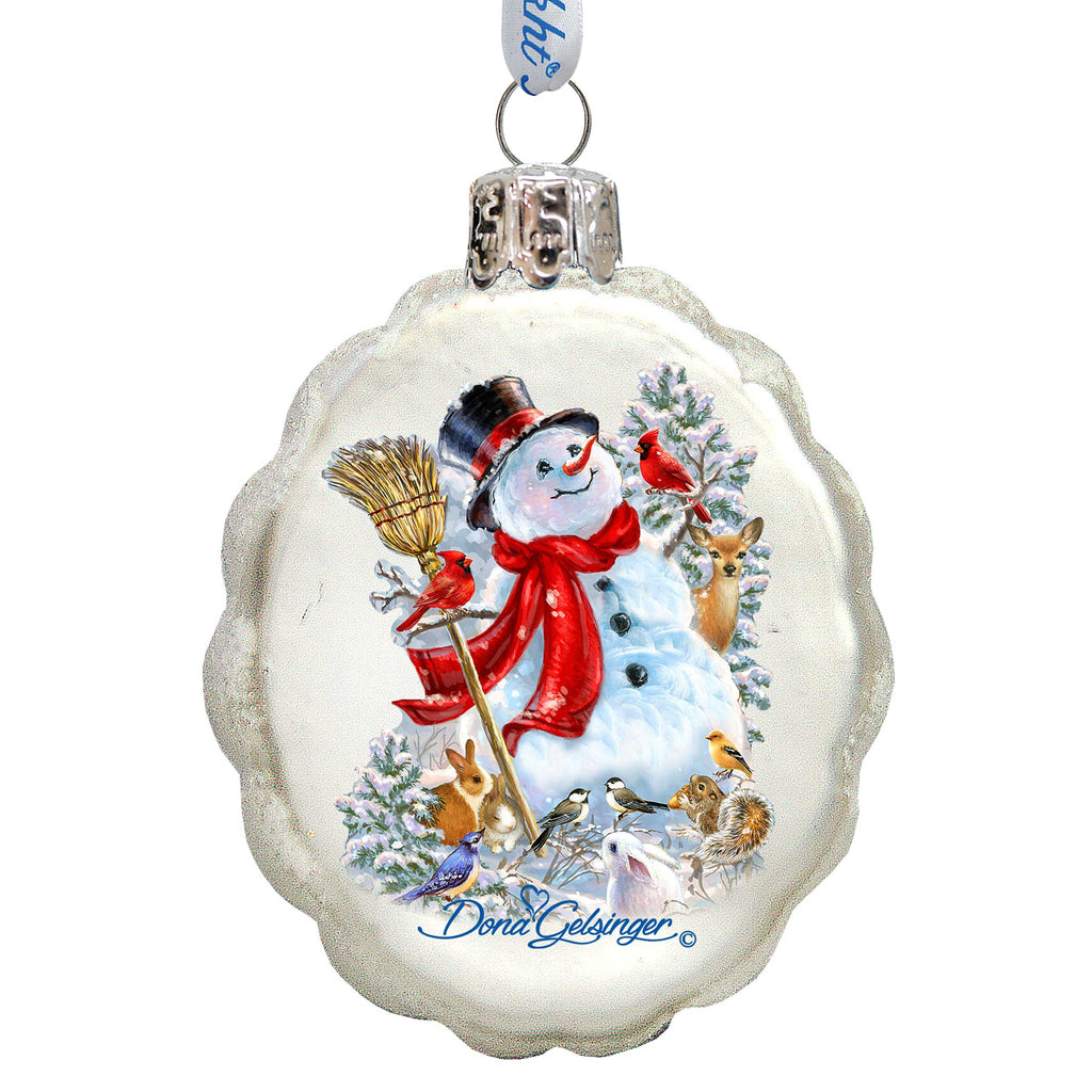 Frosty Forest Friends Mercury Glass Ornament by D. Gelsinger - Christmas Santa Snowman Decor - 778102-1624