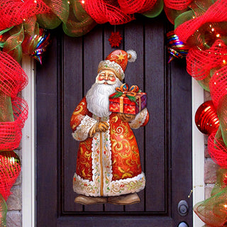 Santa with Forest Friends Holiday Door Decor by G. Debrekht - Christmas Santa Snowman Decor - 8691409H