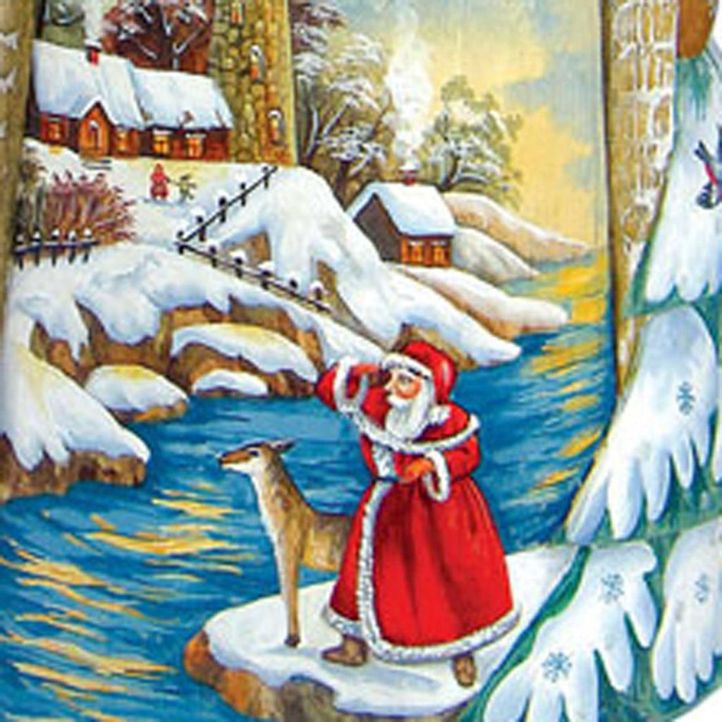 Winter Beacon Santa Hand-Painted WOODCARVED Figurine by G.DeBrekht - Christmas Decor - 243011 *** PRE-ORDER - Handmade Just for You! ***