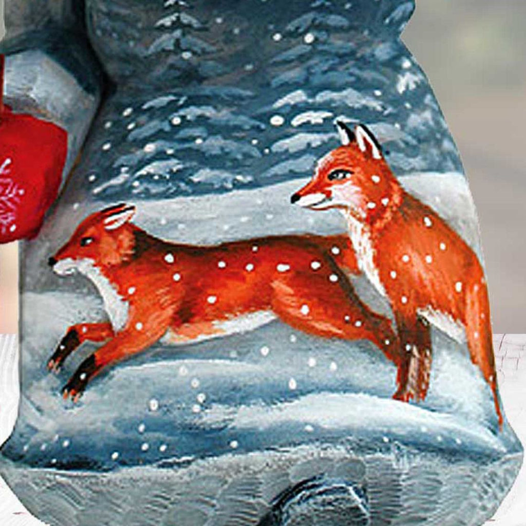 Delightful Foxy Santa Hand-Painted WOODCARVED Masterpiece by G. DeBrekht - Wildlife Holiday Decor - 820204 *** PRE-ORDER - Handmade Just for You! ***