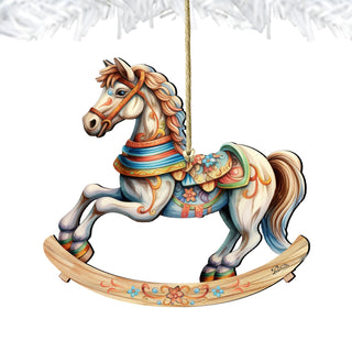 Rocking Horse Wooden Ornaments by G. Debrekht - Christmas Decor - 8100196-1