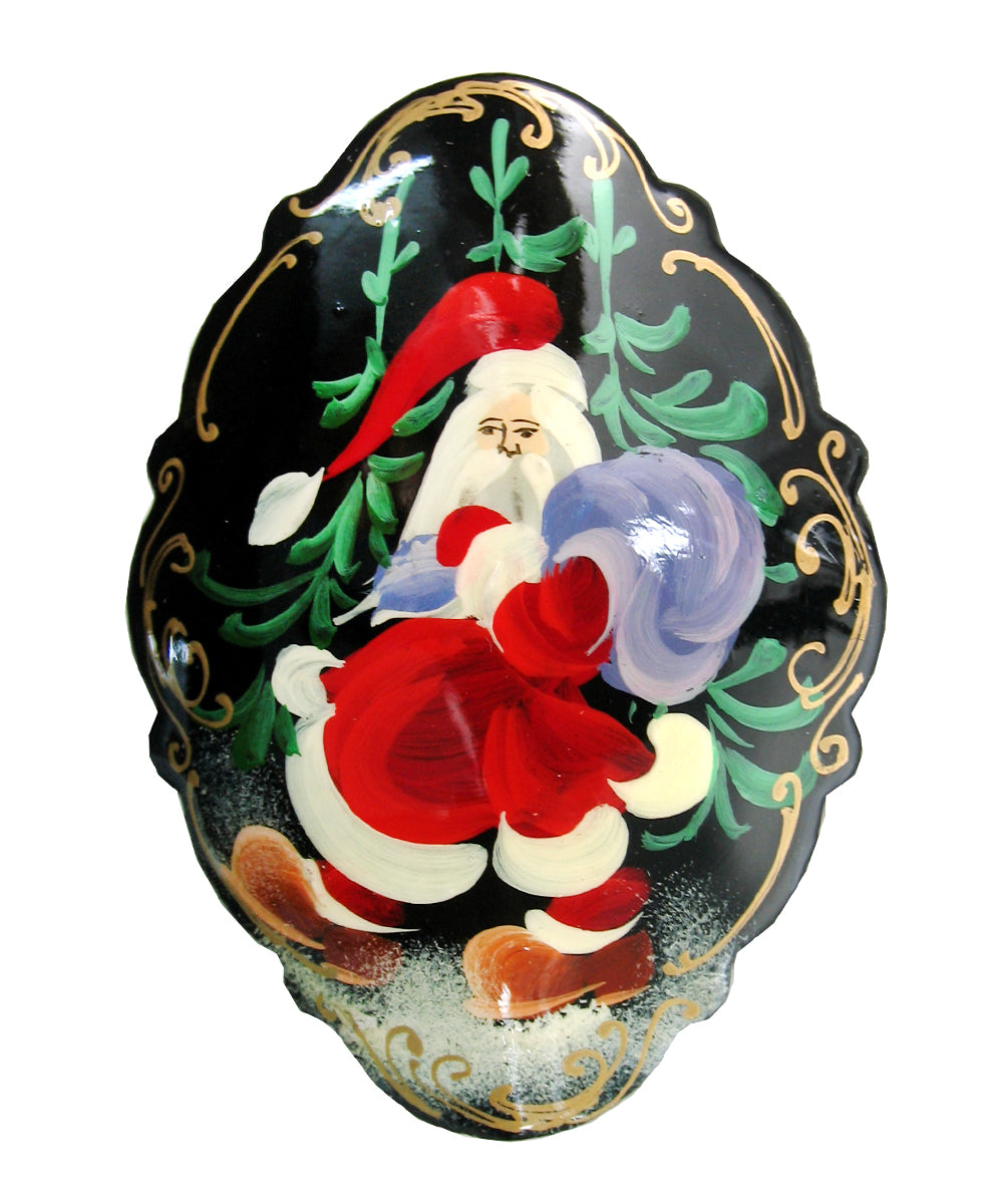 Handpainted Jewelry Lacquered Miniature Brooch Pin by G.DeBrekht Unique Handmade Gift Collectible and Home Decoration