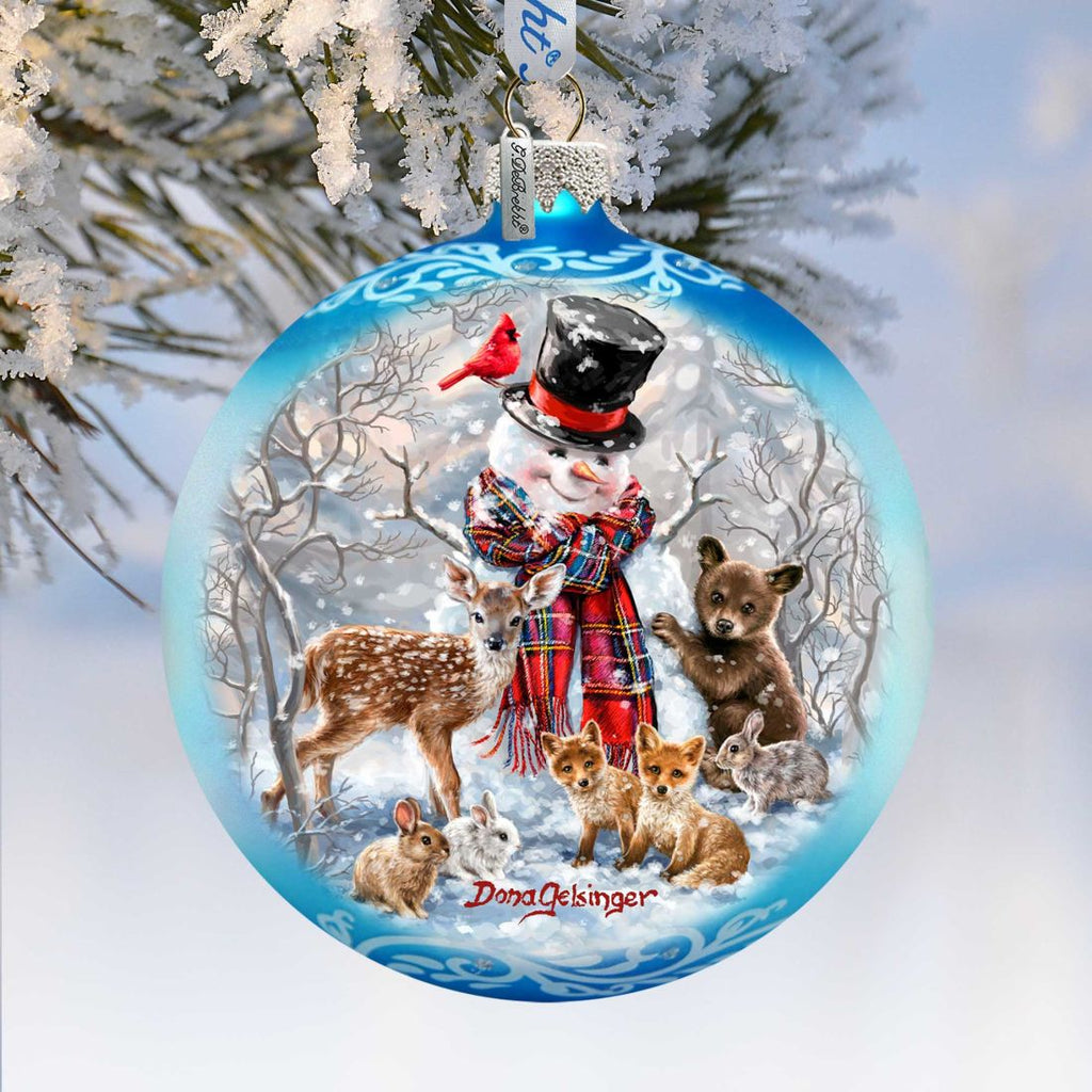 Frosty and His Forest Friends Glass Ornament Limited Edition by G. DeBrekht - Christmas Decor - 73908-DG