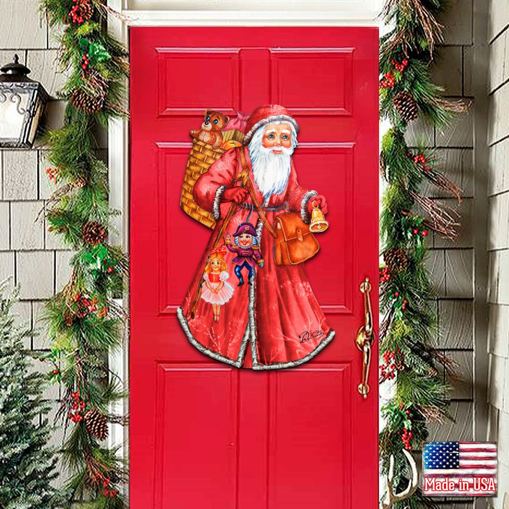 Saint Nick Christmas Door Decor by G. DeBrekht - Christmas Santa Snowman Decor - 8124120H