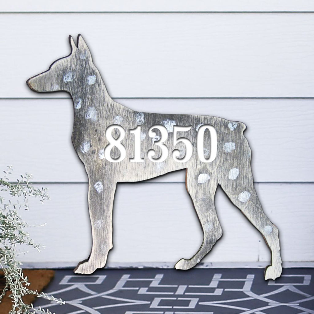 Dog Wooden Custom House Number Sign - Pets Dog and Cats Decor - Handcrafted Wooden Handcrafted Wooden Address Sign - MA98122S