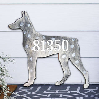 Dog Wooden Custom House Number Sign - Pets Dog and Cats Decor - Handcrafted Wooden Handcrafted Wooden Address Sign - MA98122S