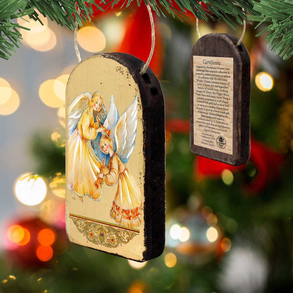 Angels Watching Over You Religious Christian Sacred Icon Ornament - Inspirational Icon Decor - 87046