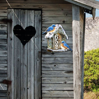 Birds Lover Wooden Personalized House Number Sign by D. Gelsinger - Easter Spring Decor - Handcrafted Wooden Address Sign - MA8461054-1-1533