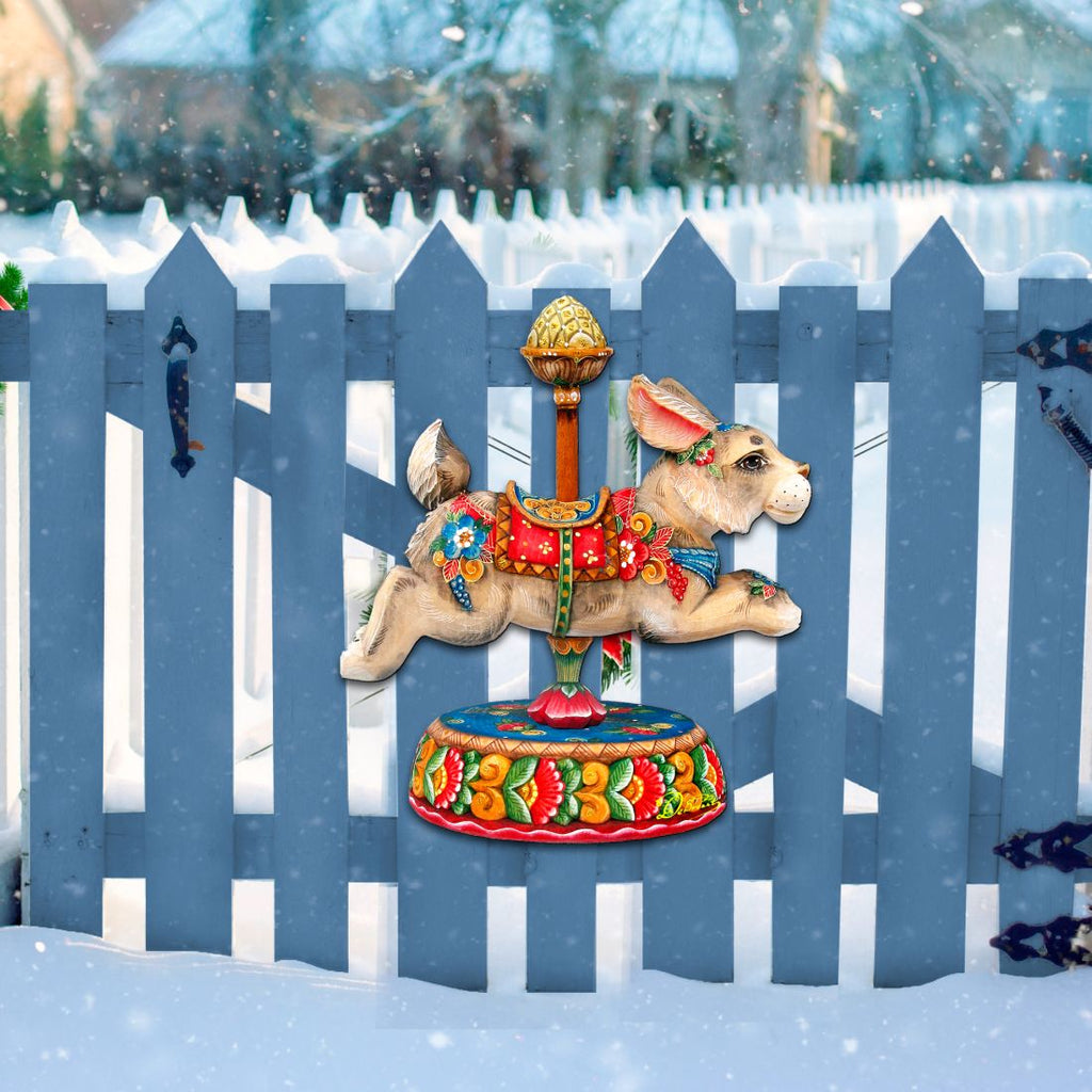 Carousel Bunny Easter Holiday Door Decor by G. DeBrekht - Carousel Holiday Decor - 8114042H