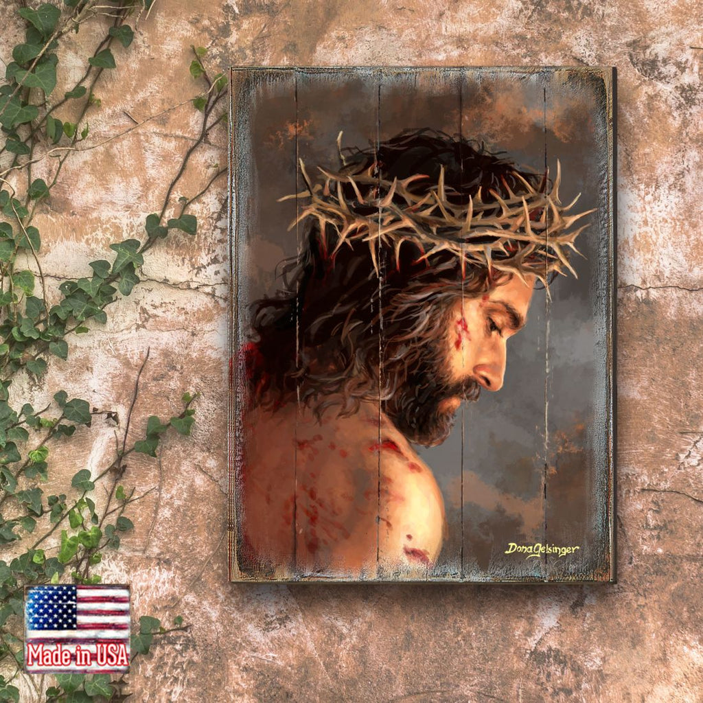 Solemn Night Jesus Wooden Wall Art by D. Gelsinger - Easter Spring Decor - 95668B-DG