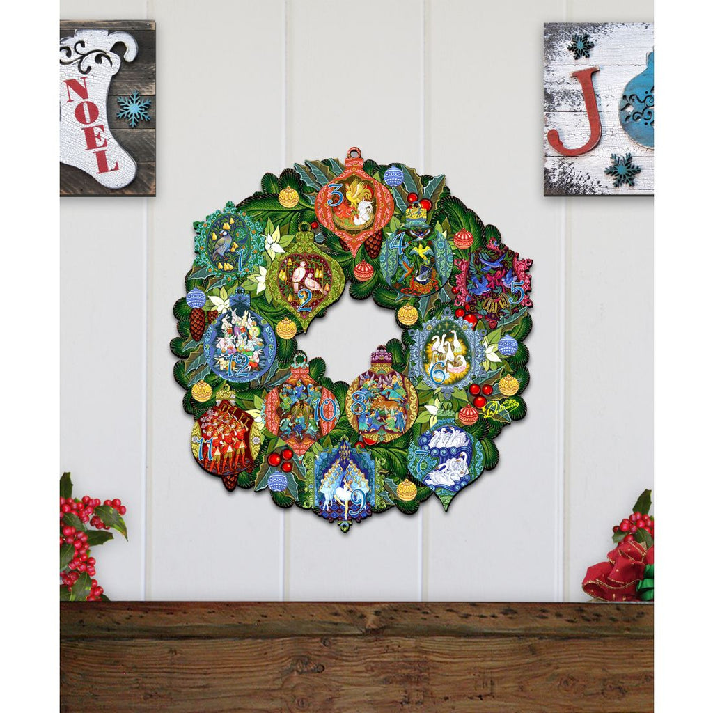 12 Days of Christmas Holiday Door Wreath by G. Debrekht - Christmas Decor - 8185313H