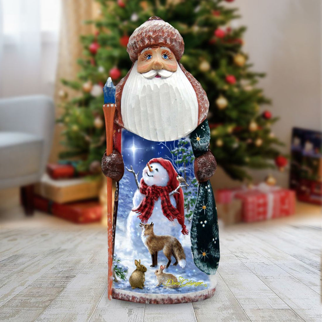 Heaven Nature Hand-Painted WOODCARVED Figurine by D. Gelsinger - Christmas Santa Snowman Decor - 242108-1801