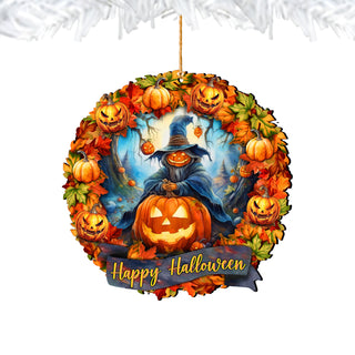 Happy Halloween Wreath Ornaments by G. Debrekht - Halloween Decor - 8652821