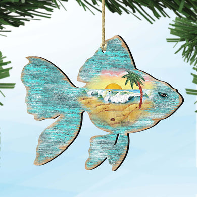 Fish Wooden Ornaments by G. DeBrekht - Coastal Holiday Decor - 8198534