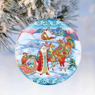Long-awaited Courier Glass Ornament Limited Edition by G. DeBrekht - Christmas Santa Snowman Decor - 73843