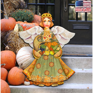 Fall Angel Thanksgiving Halloween Door Decor by G. DeBrekht - Thanksgiving Halloween Decor - 8155232H